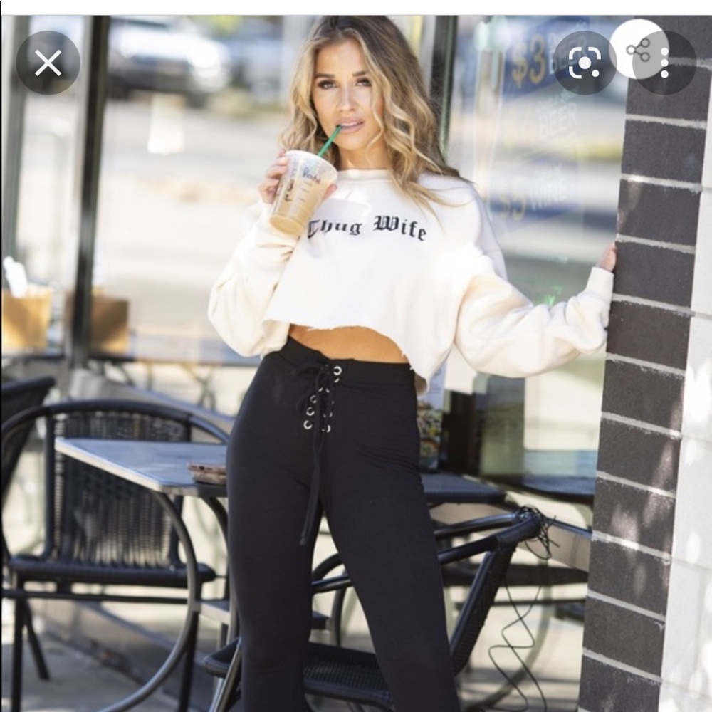 WORN ONCE KITTENISH LACE UP LEGGING